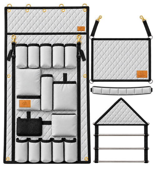 Full 5 pcs set of Curtain,Stable Holder,Stable Pocket, Saddle Pad Holder,Head Protector